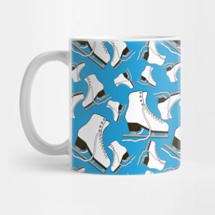 Figure Skates on Carolina Blue Background Design Mug